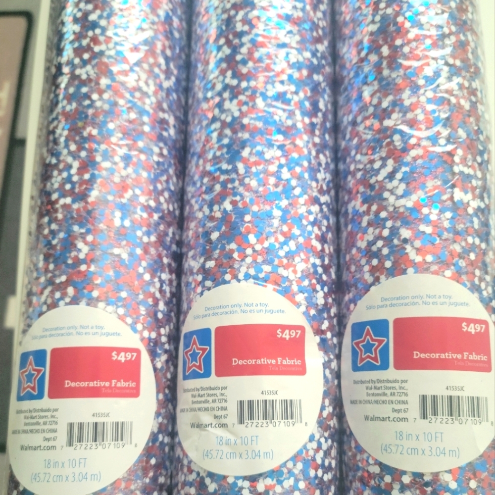 Set of 3 patriotic fabric roll new